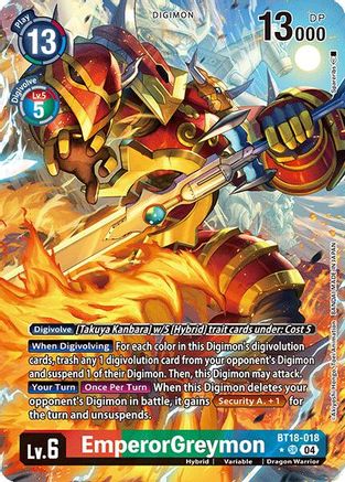 EmperorGreymon [BT18-018] (Alternate Art) [Release Special Booster Ver.2.0] - Trinity Hobby