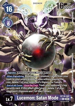 Lucemon: Satan Mode [BT18-101] (Alternate Art) [Release Special Booster Ver.2.0] - Trinity Hobby
