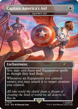 Captain America's Aid - Sigarda's Aid (Rainbow Foil)  [Foil]  (SLD-1727) - [Secret Lair Drop Series]