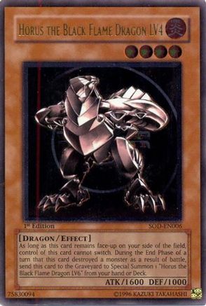 Horus The Black Flame Dragon LV4 [SOD-EN006] Ultimate Rare - Trinity Hobby