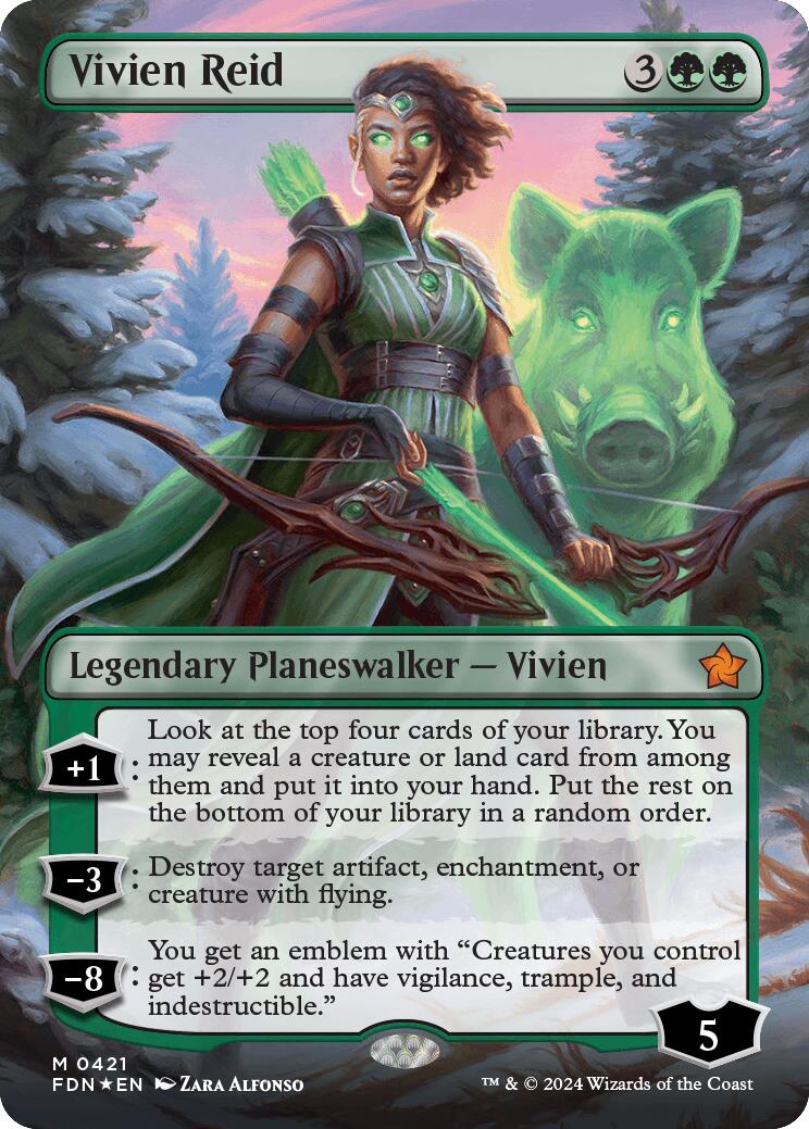 Vivien Reid (Borderless) (Mana Foil) [Foundations] - Trinity Hobby