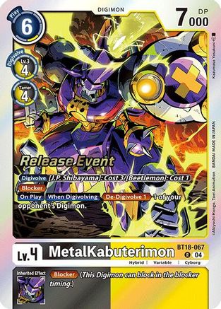 MetalKabuterimon [BT18-067] [Release Special Booster Ver.2.0 Promos] - Trinity Hobby