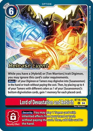 Lord of Devastation and Rebirth [BT18-096] [Release Special Booster Ver.2.0 Promos] - Trinity Hobby