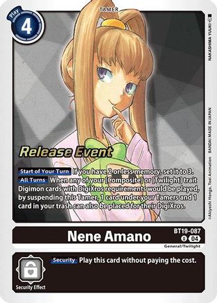 Nene Amano [BT19-087] [Release Special Booster Ver.2.0 Promos] - Trinity Hobby