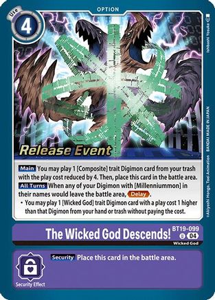 The Wicked God Descends! [BT19-099] [Release Special Booster Ver.2.0 Promos] - Trinity Hobby