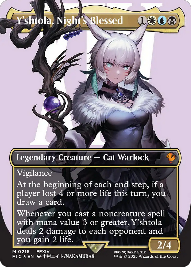 Y'shtola, Night's Blessed (Borderless) (Surge Foil)  [Foil]  (FIC-215) - [Commander: FINAL FANTASY] (Borderless) - Trinity Hobby