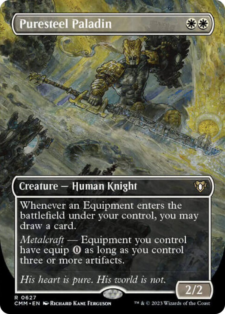 Puresteel Paladin (Borderless Alternate Art) [Commander Masters] - Trinity Hobby
