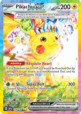 Pikachu ex (238/191) [Scarlet & Violet: Surging Sparks] - Trinity Hobby