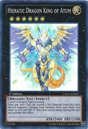 Hieratic Dragon King of Atum [GAOV-EN047] Super Rare - Trinity Hobby