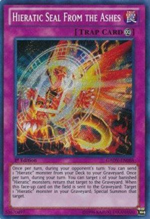 Hieratic Seal From the Ashes [GAOV-EN088] Secret Rare - Trinity Hobby