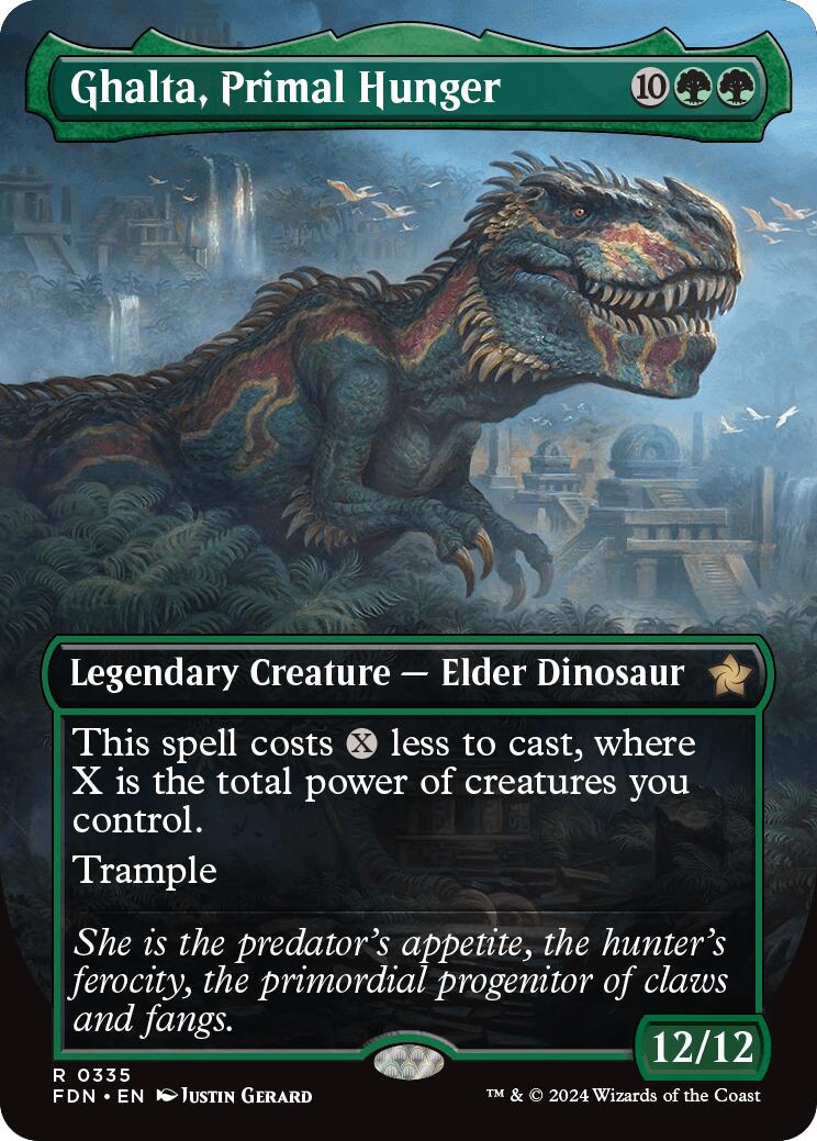 Ghalta, Primal Hunger (Borderless) [Foundations] - Trinity Hobby