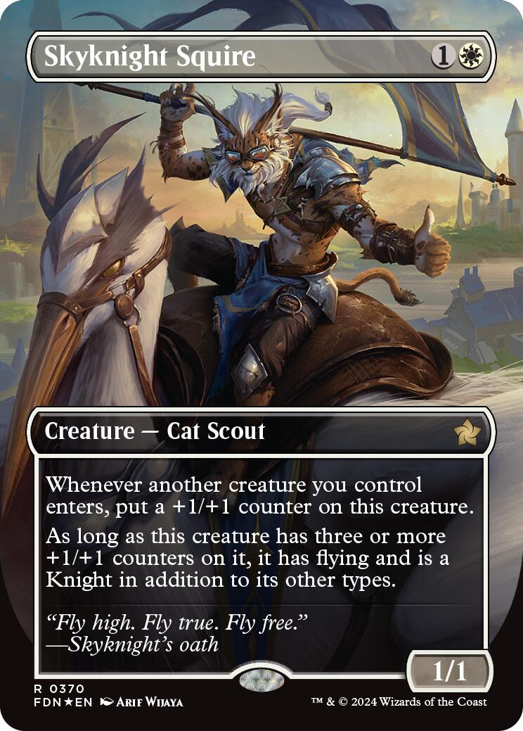 Skyknight Squire (Borderless) (Mana Foil) [Foundations] - Trinity Hobby