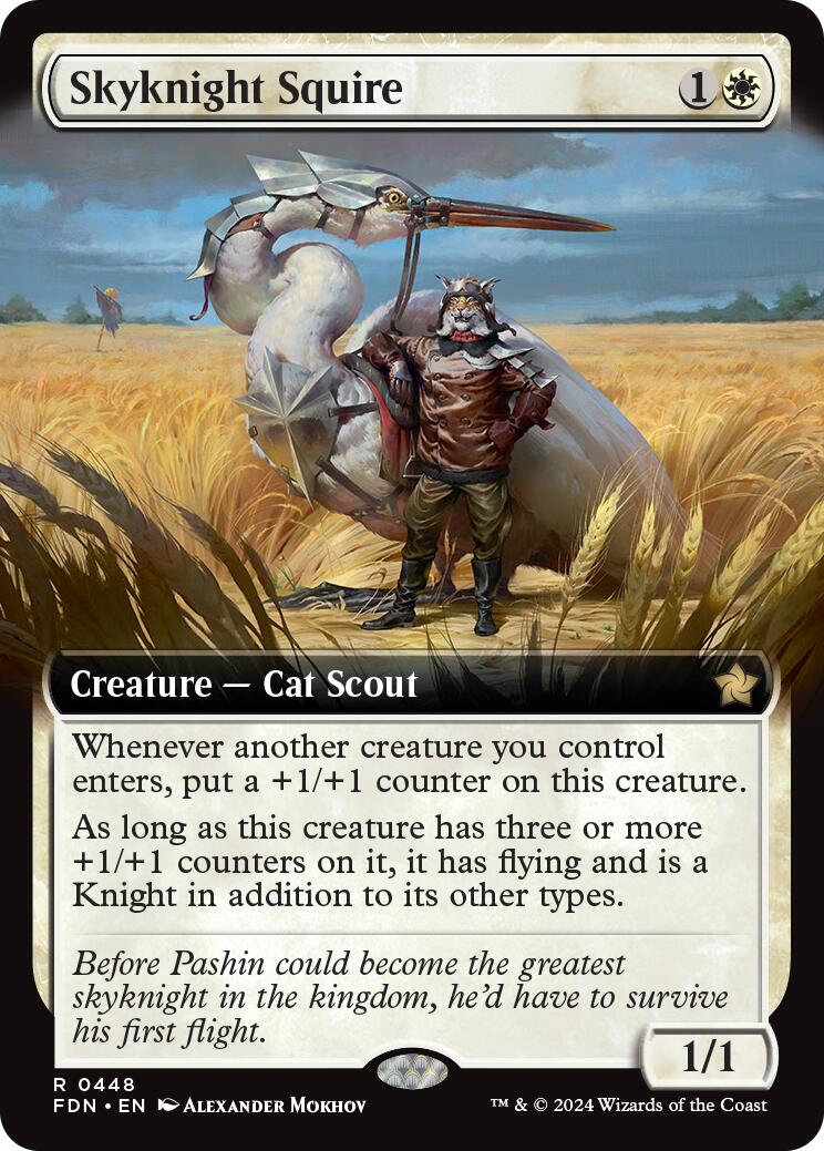 Skyknight Squire (Extended Art) [Foundations] - Trinity Hobby