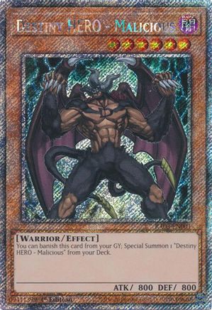Destiny HERO - Malicious (Platinum Secret Rare) [RA03-EN001] Platinum Secret Rare - Trinity Hobby