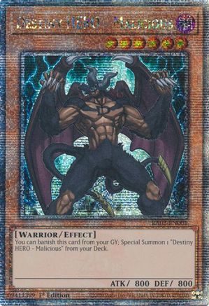 Destiny HERO - Malicious (Quarter Century Secret Rare) [RA03-EN001] Quarter Century Secret Rare - Trinity Hobby