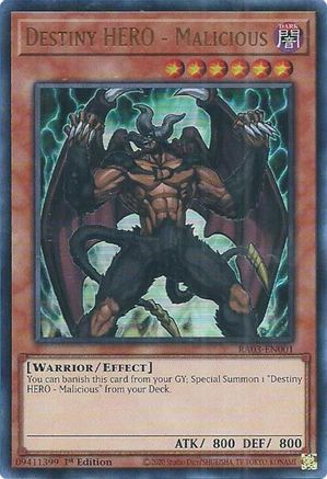 Destiny HERO - Malicious (UR) [RA03-EN001] Ultra Rare - Trinity Hobby