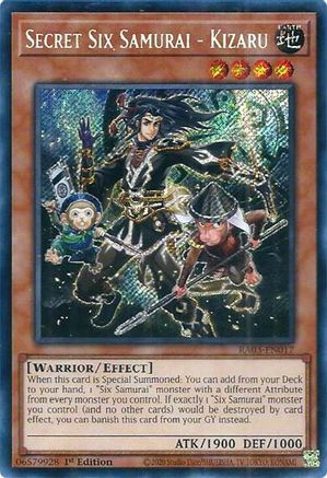 Secret Six Samurai - Kizaru (Secret Rare) [RA03-EN017] Secret Rare - Trinity Hobby
