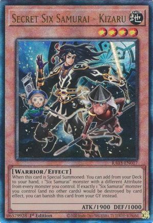 Secret Six Samurai - Kizaru (UTR) [RA03-EN017] Prismatic Ultimate Rare - Trinity Hobby