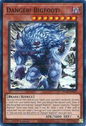 Danger! Bigfoot! (Alternate Art) [RA03-EN019] Super Rare - Trinity Hobby