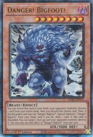 Danger! Bigfoot! (Alternate Art) (UTR) [RA03-EN019] Prismatic Ultimate Rare - Trinity Hobby