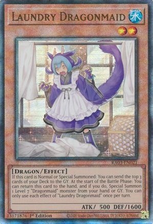 Laundry Dragonmaid (UTR) [RA03-EN021] Prismatic Ultimate Rare - Trinity Hobby