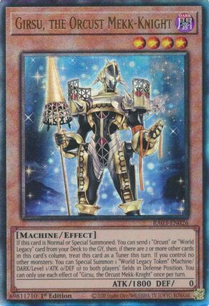 Girsu, the Orcust Mekk-Knight (UTR) [RA03-EN026] Prismatic Ultimate Rare - Trinity Hobby