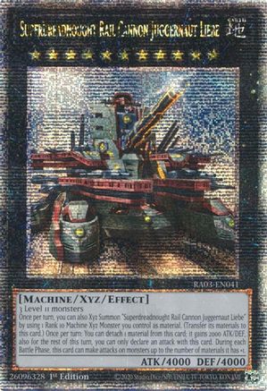 Superdreadnought Rail Cannon Juggernaut Liebe (Alternate Art) (Quarter Century Secret Rare) [RA03-EN041] Quarter Century Secret Rare - Trinity Hobby