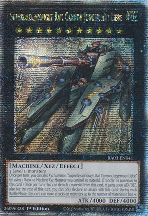 Superdreadnought Rail Cannon Juggernaut Liebe (Quarter Century Secret Rare) [RA03-EN041] Quarter Century Secret Rare - Trinity Hobby