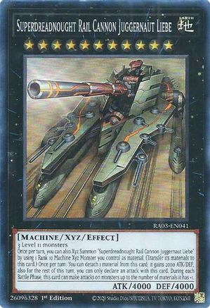 Superdreadnought Rail Cannon Juggernaut Liebe [RA03-EN041] Super Rare - Trinity Hobby