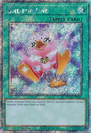 One for One (Alternate Art) (Platinum Secret Rare) [RA03-EN056] Platinum Secret Rare - Trinity Hobby