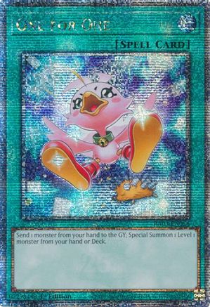 One for One (Alternate Art) (Quarter Century Secret Rare) [RA03-EN056] Quarter Century Secret Rare - Trinity Hobby