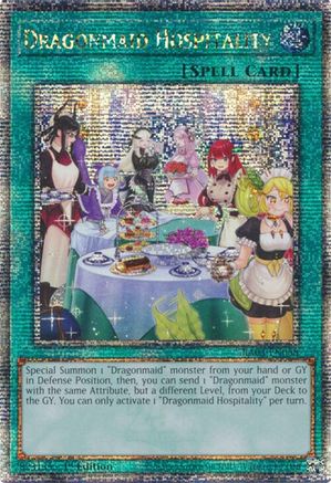 Dragonmaid Hospitality (Alternate Art) (Quarter Century Secret Rare) [RA03-EN068] Quarter Century Secret Rare - Trinity Hobby