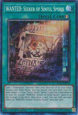 WANTED: Seeker of Sinful Spoils (CR) [RA03-EN074] Prismatic Collector's Rare - Trinity Hobby