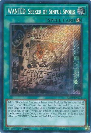 WANTED: Seeker of Sinful Spoils (Secret Rare) [RA03-EN074] Secret Rare - Trinity Hobby