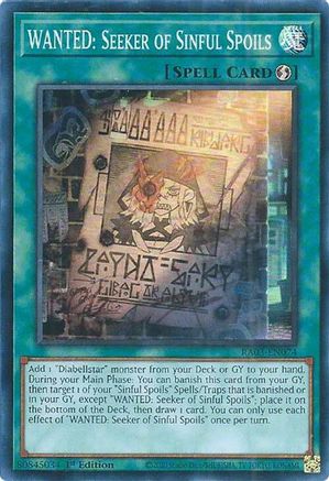 WANTED: Seeker of Sinful Spoils [RA03-EN074] Super Rare - Trinity Hobby