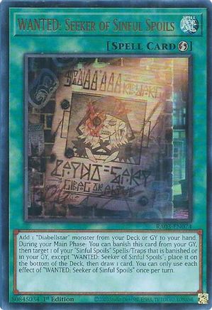 WANTED: Seeker of Sinful Spoils (UR) [RA03-EN074] Ultra Rare - Trinity Hobby