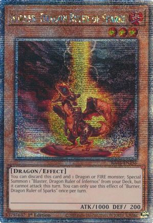 Burner, Dragon Ruler of Sparks (Quarter Century Secret Rare) [RA03-EN256] Quarter Century Secret Rare - Trinity Hobby