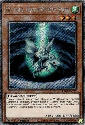 Lightning, Dragon Ruler of Drafts (Platinum Secret Rare) [RA03-EN257] Platinum Secret Rare - Trinity Hobby