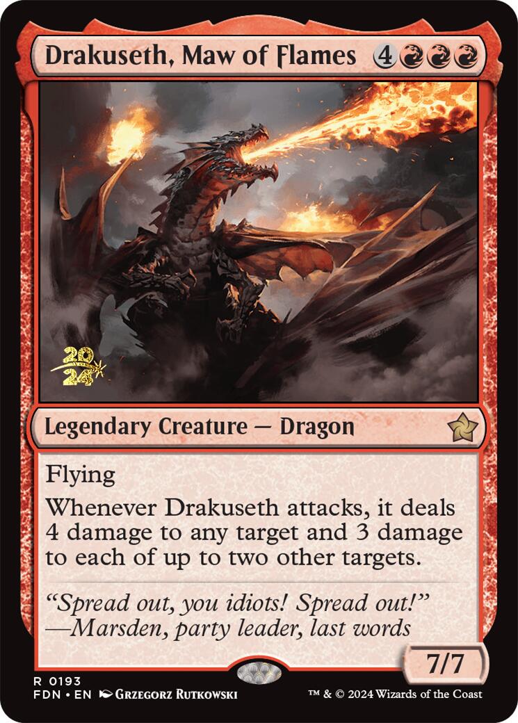 Drakuseth, Maw of Flames [Foundations Prerelease Promos] - Trinity Hobby