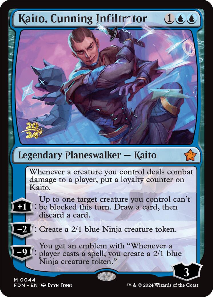 Kaito, Cunning Infiltrator [Foundations Prerelease Promos] - Trinity Hobby