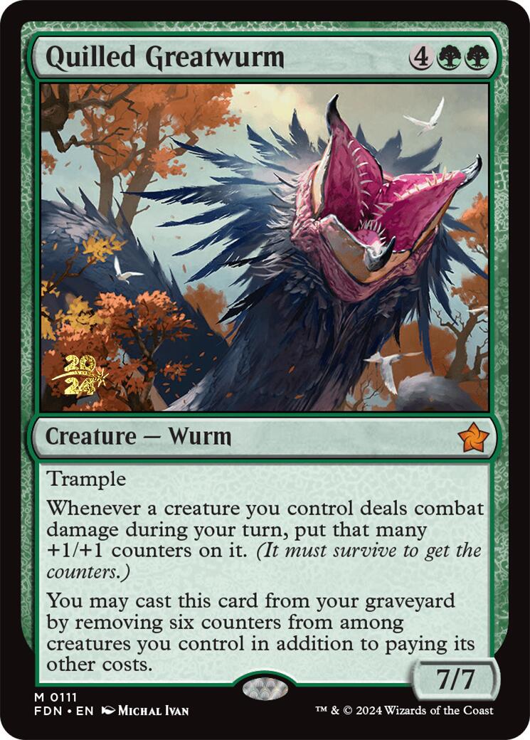 Quilled Greatwurm [Foundations Prerelease Promos] - Trinity Hobby