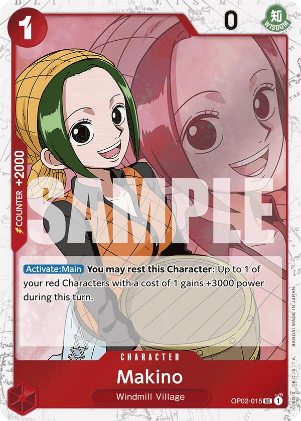 Makino (Jolly Roger Foil) (OP02-015) - [Premium Booster -The Best-] Foil - Trinity Hobby