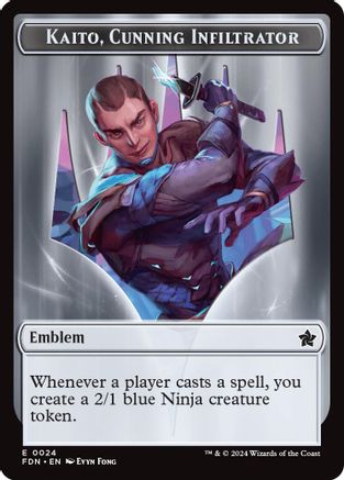 Emblem - Kaito, Cunning Infiltrator // Ninja Doubled-Sided Token (FDN-24 // 12) - [Foundations] Foil - Trinity Hobby