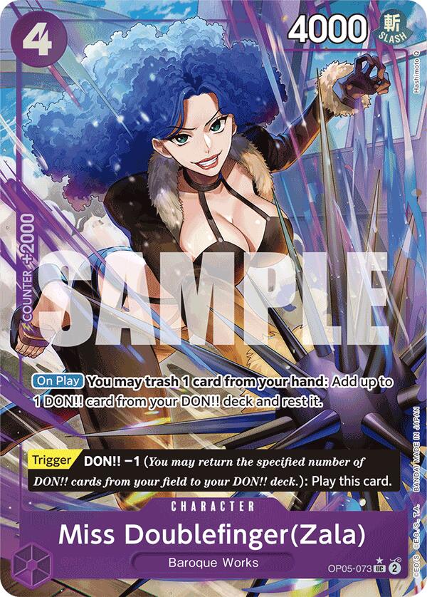 Miss Doublefinger(Zala) (Full Art) (OP05-073) - [Premium Booster -The Best-] Foil - Trinity Hobby