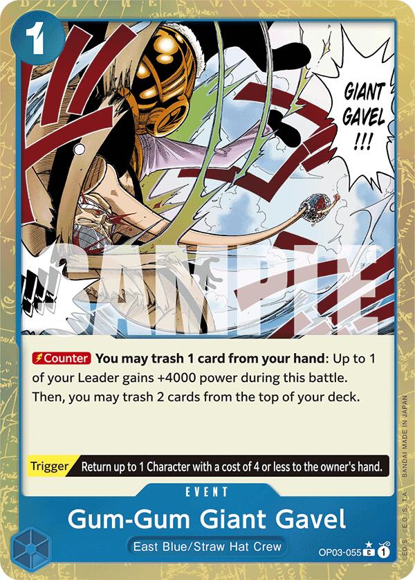 Gum-Gum Giant Gavel (Textured Foil) (OP03-055) - [Premium Booster -The Best-] Foil - Trinity Hobby