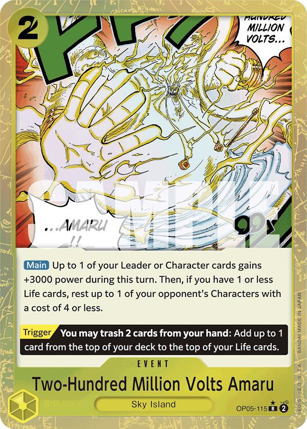 Two-Hundred Million Volts Amaru (Textured Foil) (OP05-115) - [Premium Booster -The Best-] Foil - Trinity Hobby