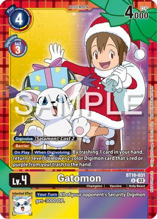 Gatomon [BT16-031] (Winter Holiday Event 2024) [Beginning Observer] - Trinity Hobby
