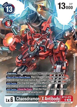 Chaosdramon [BT12-072] (X Antibody) (Alternate Art) [Special Limited Set] - Trinity Hobby