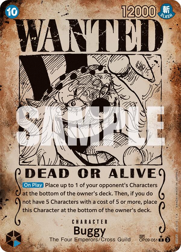 Buggy (051) (Wanted Poster) (OP09-051) - [Emperors in the New World] Foil - Trinity Hobby