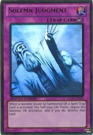 Solemn Judgment [GLD5-EN045] Ghost/Gold Rare - Trinity Hobby